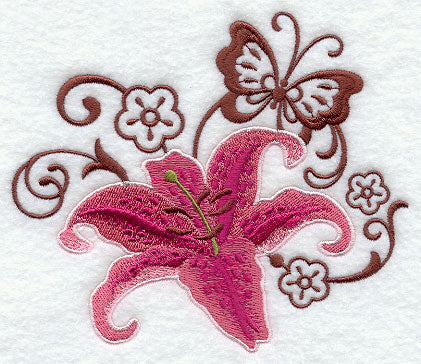 Stargazer Lily and Butterfly Echo