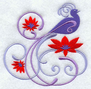 Bird and Flowery Filigree