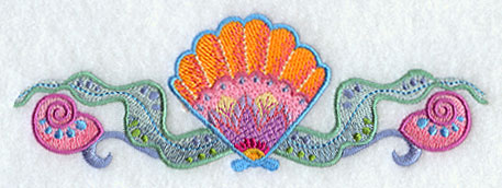 Jacobean Seashell and Seagreens Border