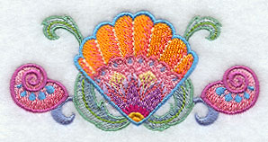 Jacobean Seashell and Seagreens Border
