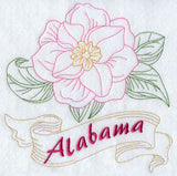 Alabama - Camellia (Redwork)