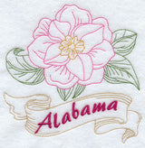 Alabama - Camellia (Redwork)