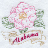 Alabama - Camellia (Redwork)