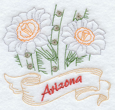Arizona - Saguaro Cactus Blossom (Redwork)