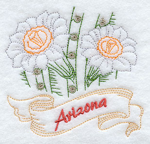 Arizona - Saguaro Cactus Blossom (Redwork)