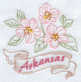 Arkansas - Apple Blossom (Redwork)