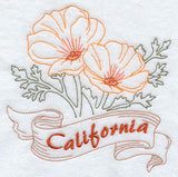 California - California Poppy (Redwork)
