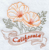 California - California Poppy (Redwork)