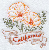 California - California Poppy (Redwork)