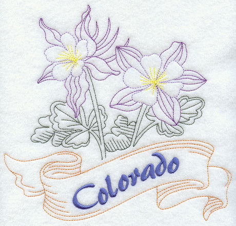 Colorado - Columbine (Redwork)