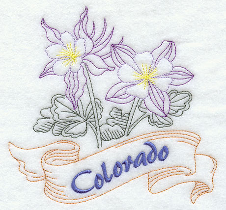 Colorado - Columbine (Redwork)