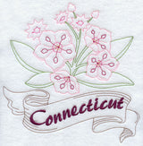 Connecticut - Mountain Laurel (Redwork)