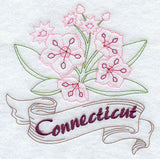Connecticut - Mountain Laurel (Redwork)