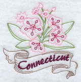 Connecticut - Mountain Laurel (Redwork)