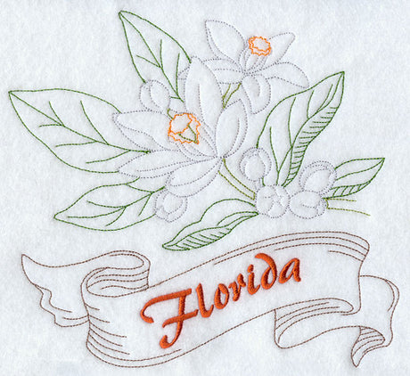 Florida - Orange Blossom (Redwork)