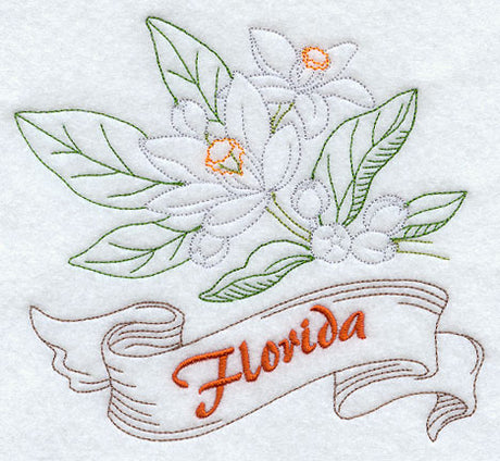 Florida - Orange Blossom (Redwork)