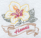 Hawaii - Hibiscus (Redwork)