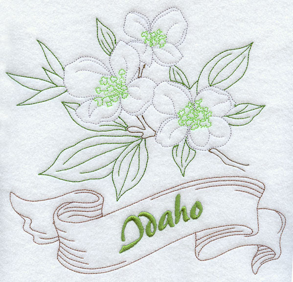 Idaho - Syringa (Redwork)