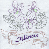 Illinois - Purple Violet (Redwork)