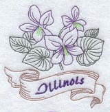 Illinois - Purple Violet (Redwork)