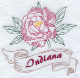 Indiana - Peony (Redwork)