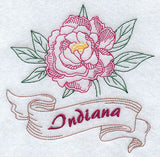 Indiana - Peony (Redwork)