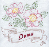 Iowa - Prairie Rose (Redwork)
