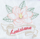 Louisiana - Magnolia (Redwork)