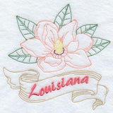 Louisiana - Magnolia (Redwork)