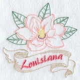 Louisiana - Magnolia (Redwork)
