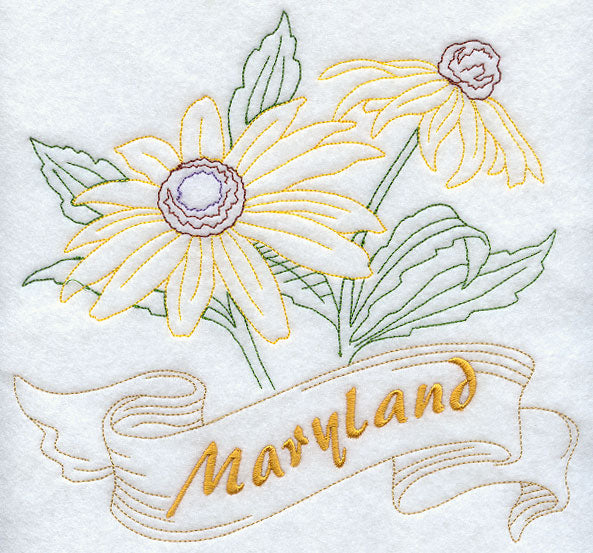 Maryland - Black-Eyed Susan (Redwork)