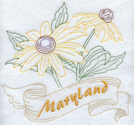 Maryland - Black-Eyed Susan (Redwork)