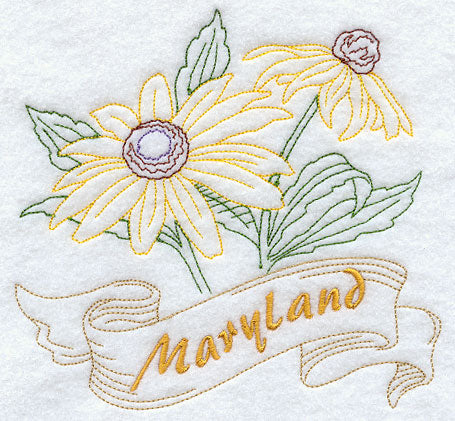 Maryland - Black-Eyed Susan (Redwork)