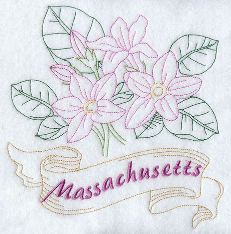 Massachusetts - Mayflower (Redwork)