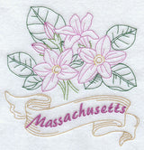 Massachusetts - Mayflower (Redwork)