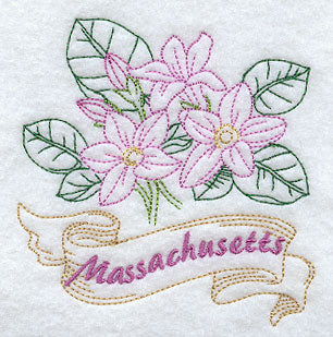 Massachusetts - Mayflower (Redwork)