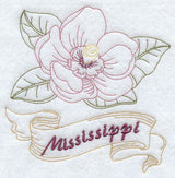 Mississippi - Magnolia (Redwork)