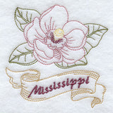 Mississippi - Magnolia (Redwork)