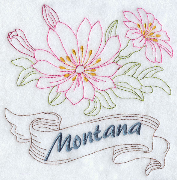 Montana - Bitterroot (Redwork)