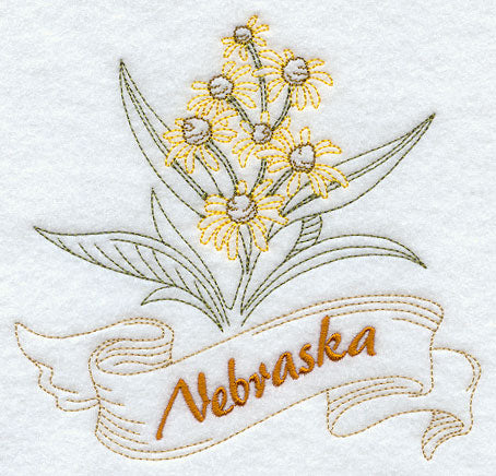 Nebraska - Goldenrod (Redwork)