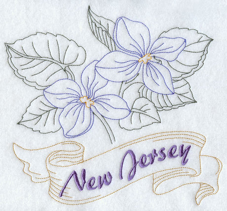 New Jersey - Violet (Redwork)