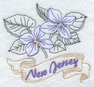 New Jersey - Violet (Redwork)
