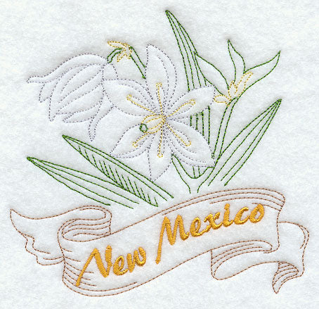 New Mexico - Yucca Flower (Redwork)