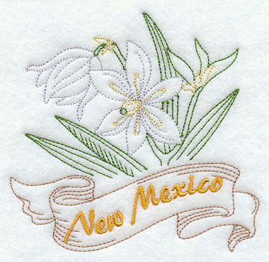 New Mexico - Yucca Flower (Redwork)