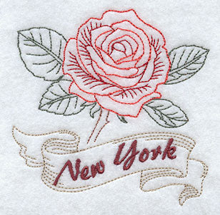 New York - Rose (Redwork)