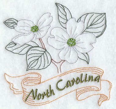 North Carolina - Dogwood (Redwork)