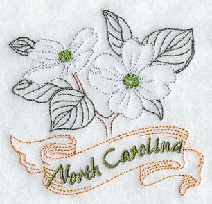 North Carolina - Dogwood (Redwork)