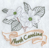North Carolina - Dogwood (Redwork)