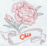 Ohio - Scarlet Carnation (Redwork)