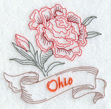 Ohio - Scarlet Carnation (Redwork)